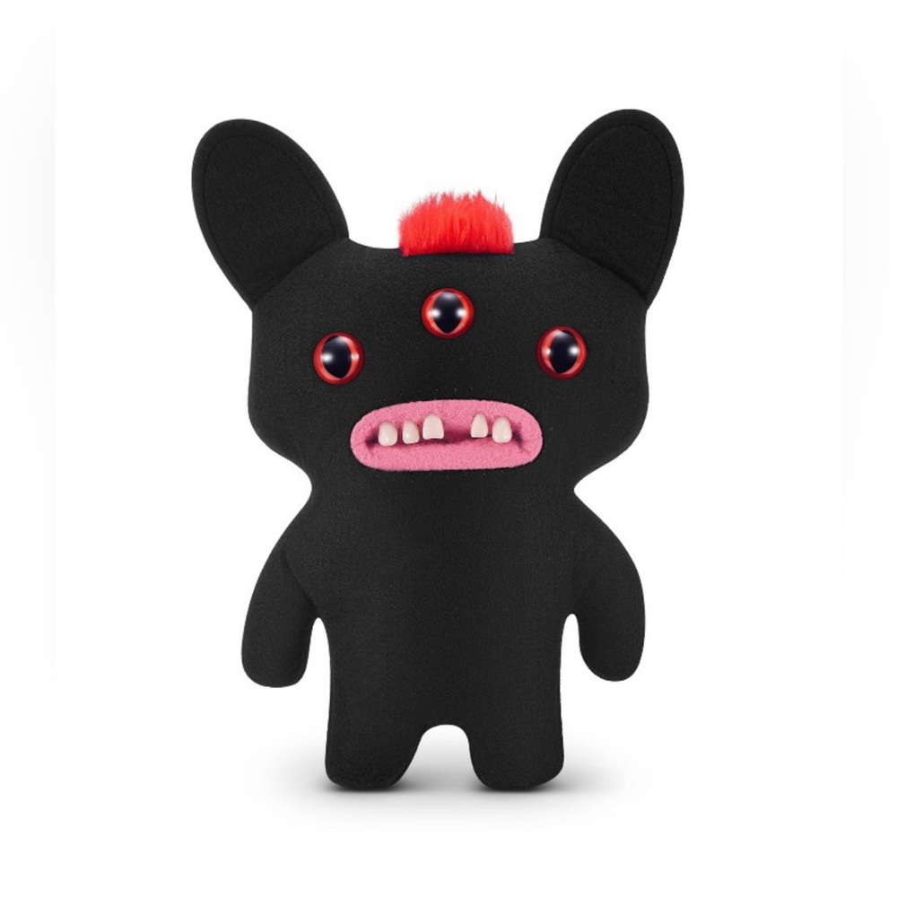 Fuggler Funny Ugly Monster Hairy Fuggs 9” Black Reeko Mohawk - NEW